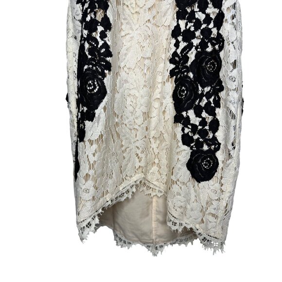 SAYLOR Alexis Mini Dress Size Small Cream & Black Lace Sleeveless - Picture 3 of 12